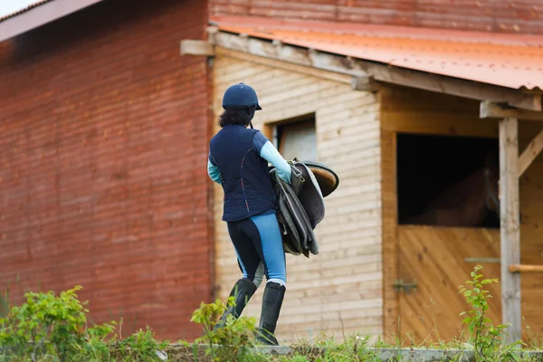 Reiter mit Geschirr — Stockfoto