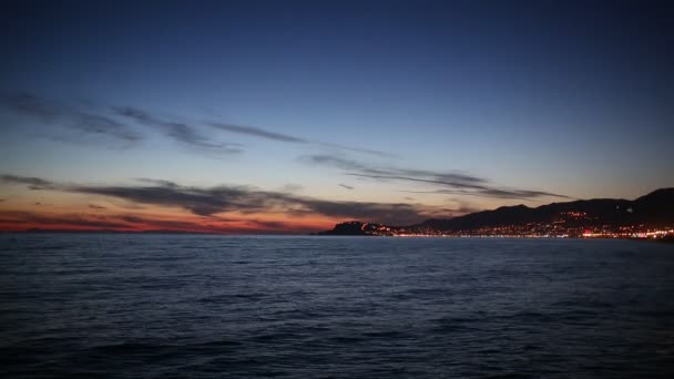 Sunset in the bay of Alanya — Stock Video