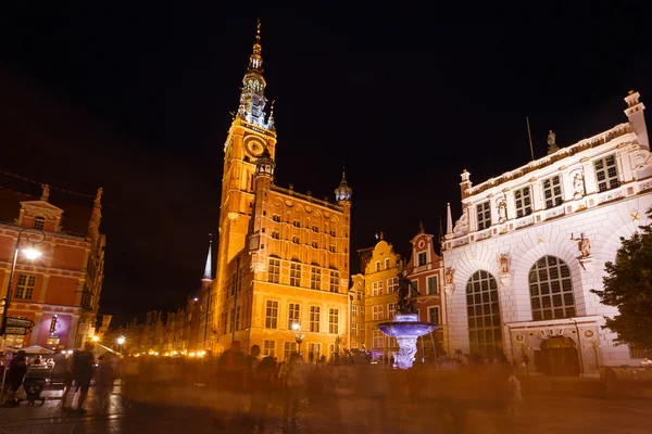 City Hall of Gdansk during the holiday fair — Stock Photo, Image