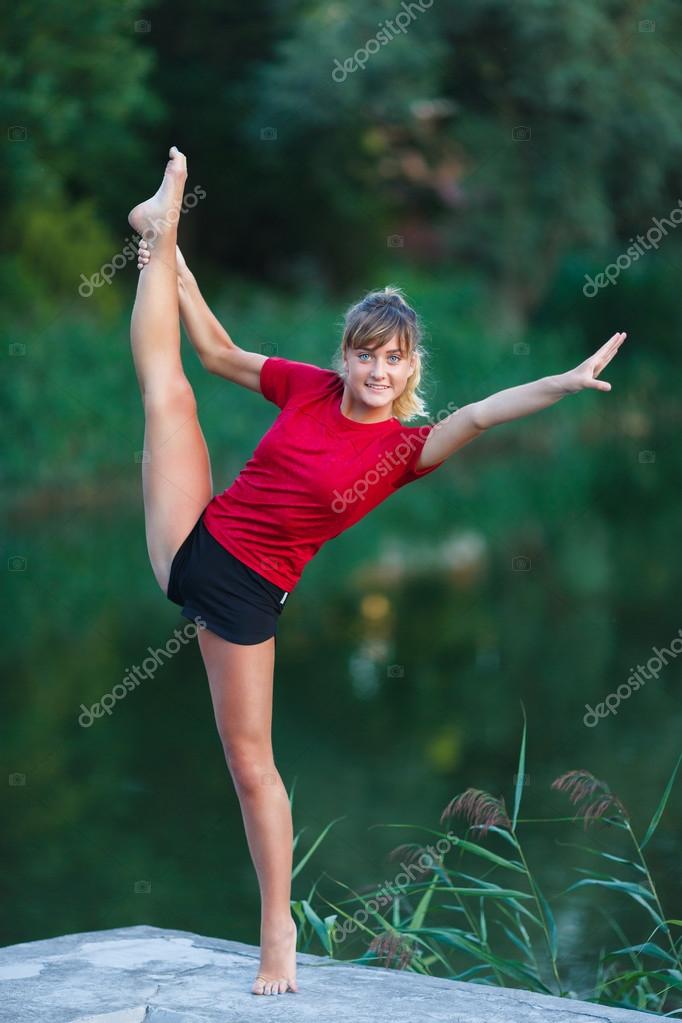 Aus einem yoga-mädchen