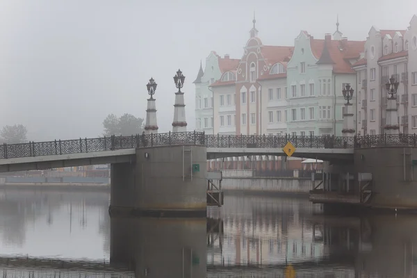 Fog in the Fishing Village, Kaliningrad — Stock Photo, Image