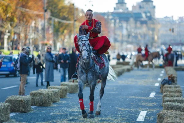 Lo spettacolo cosacchi di equitazione — Foto Stock