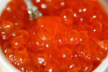 Kırmızı havyar yakın çekim