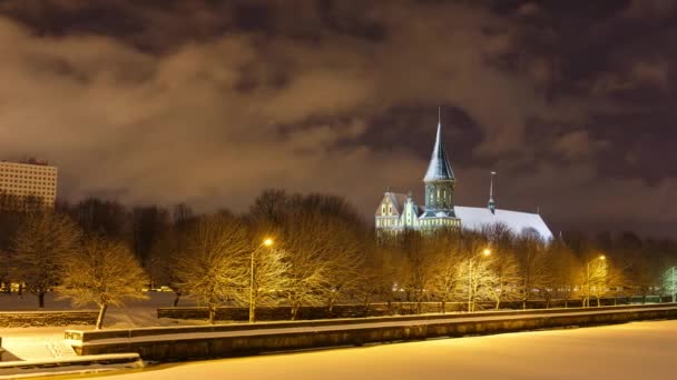 Catedral en invierno — Vídeo de stock