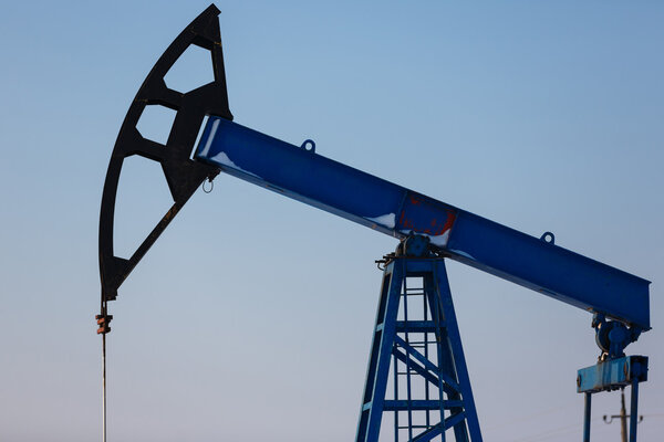 Oil derricks in winter