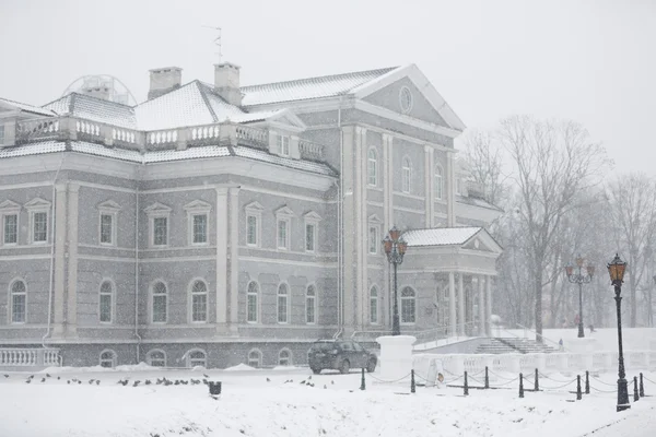 Edificio en un parque en invierno —  Fotos de Stock
