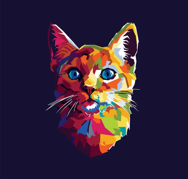 Vector Ilustración Una Cabeza Gato Estilo Del Arte Pop Ilustraciones de stock libres de derechos