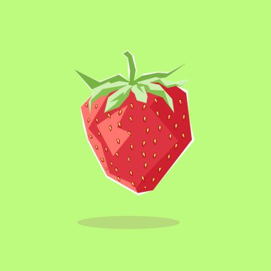 Çilek renkli logo. Çilek çizgi film tarzı sembol. Beyaz bir arkaplanda izole edilmiş.