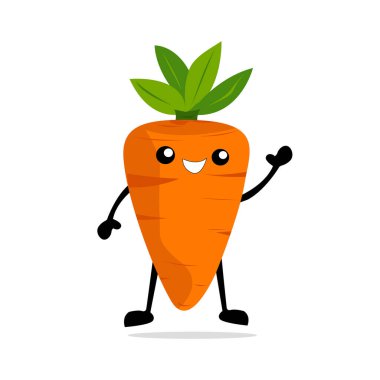 Bir Havuç karikatür karakter vektörü illüstrasyonu resmi