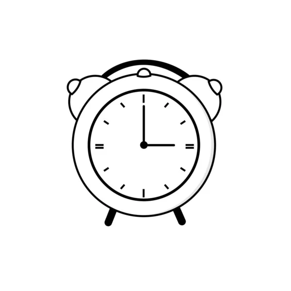 Black Alarm Clock Icon Isolated — Stock Vector