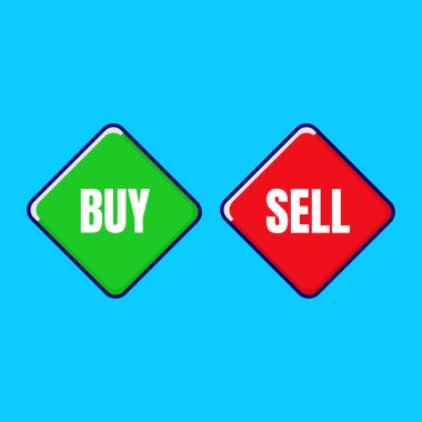 Simge vektör illüstrasyonunu al ve sat. Mavi arkaplanda izole edilmiş