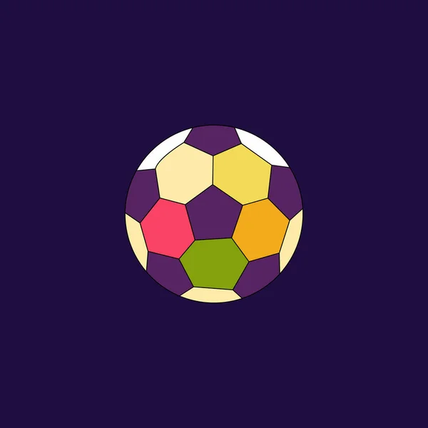 足球流行艺术矢量图解 紫色背景的孤立物 — 图库矢量图片