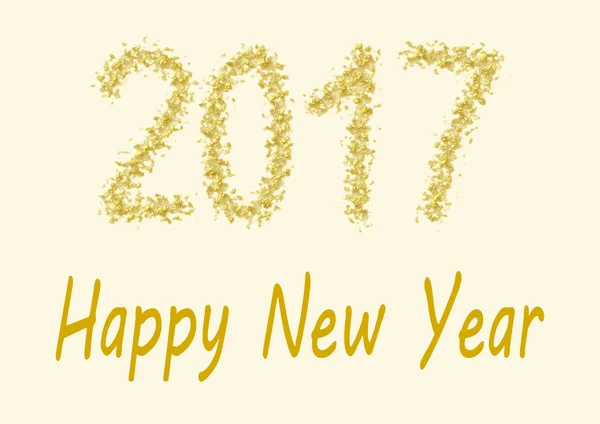 Happy New Year 2017 gold spangles — Stock Photo, Image