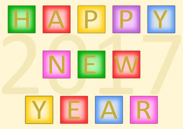 Happy New Year 2017 on tiles — Stock Photo, Image