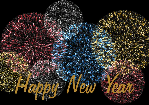Firework with New Year wishes — Stock Photo, Image