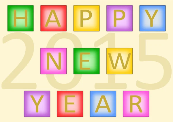 Happy New Year on buttons — Stock Photo, Image