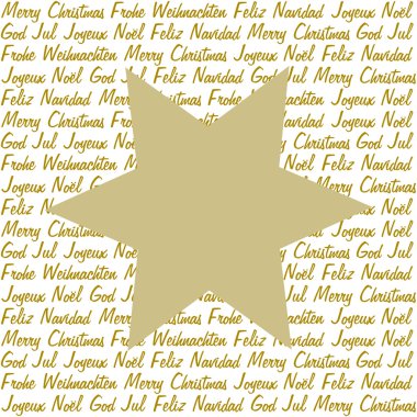 Golden star on christmas wishes clipart