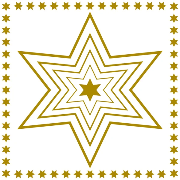 Χρυσό αστέρι περιγράμματα μέσα στο άλλο με αστέρι-άκρη — Διανυσματικό Αρχείο