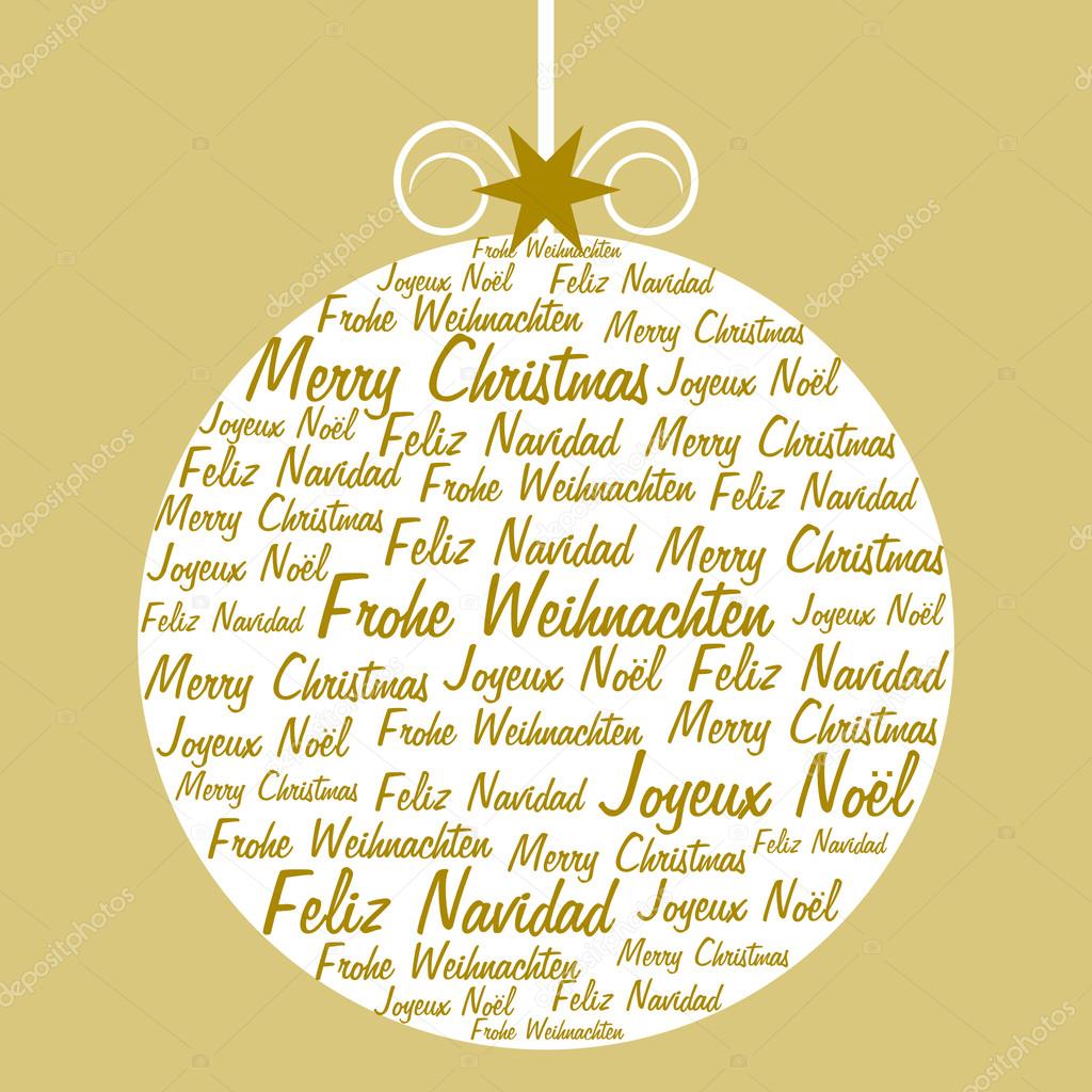 Christmas ball formed and filled with text