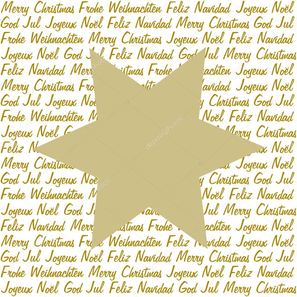 Golden star on christmas wishes