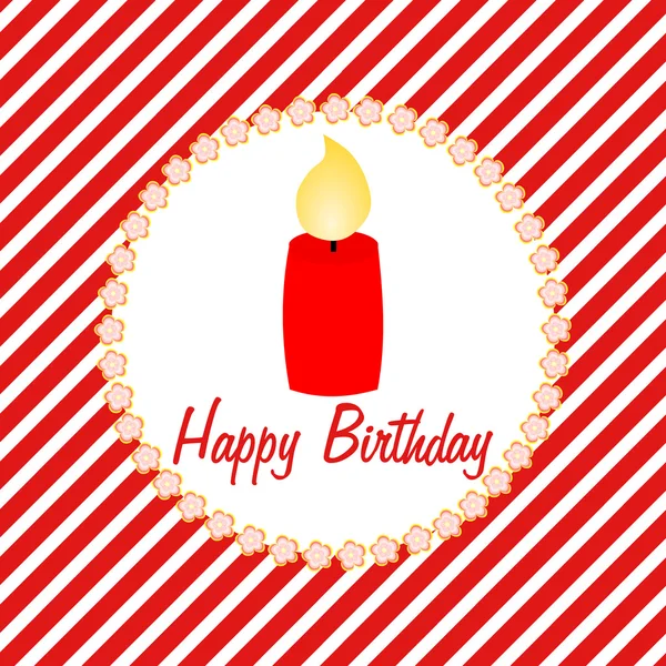 Happy Birthday card with a candle — Stock Photo, Image