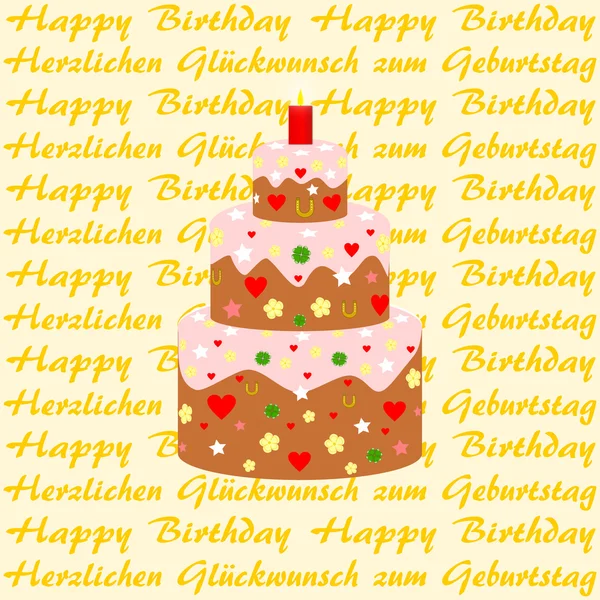 Lettering Happy Birthday in English and German — Stock Photo, Image