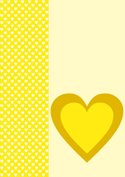 Um coração amarelo e muitos pequenos brancos — Fotografia de Stock