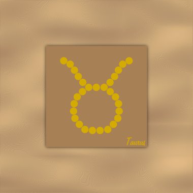 Symbol of the zodiac sign taurus on brown clipart
