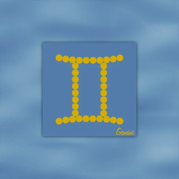 Symbol of the zodiac sign gemini on blue — Stock Photo, Image