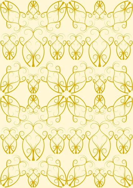 Blomstrende mønster i gull – stockvektor