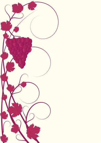 Bloeien patroon rode wijnstokken met druiven — Stockfoto