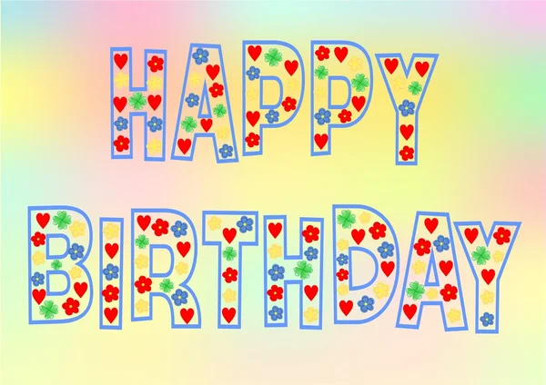 Colorful Happy Birthday lettering — Stock Photo, Image