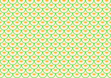 Yeşil noktalı kemerler konulmak, portakal yarı daireler uzaklık dolu