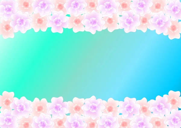 Pastellfärgade blommor på turkos blå lutning — Stockfoto