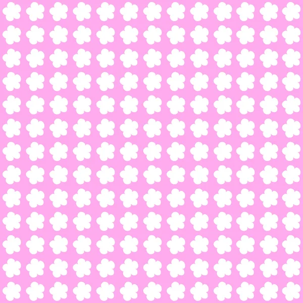Vita blommor på rosa — Stock vektor