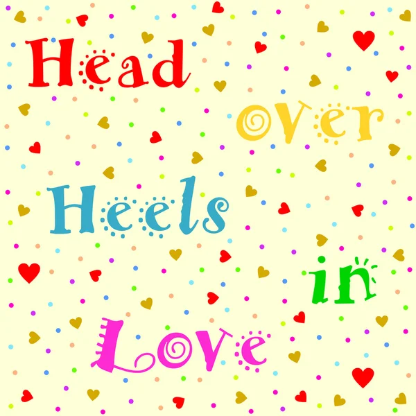 Head over Heels w napis Love — Wektor stockowy