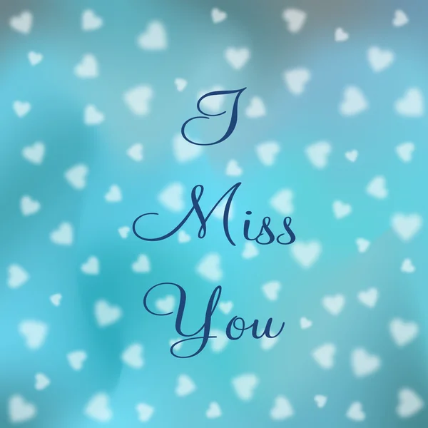 I miss you lettering on different shades of blue — Stock Photo, Image