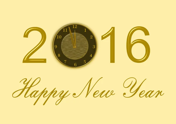 Šťastný nový rok 2016 s hodinami — Stock fotografie