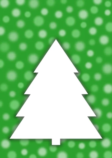 Yeşil zemin üzerine beyaz Noel ağacı — Stok fotoğraf