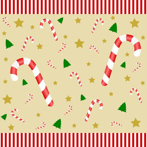 Many candy canes on a golden background — Stock Photo, Image