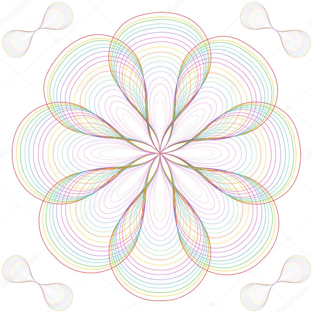 Colorful lines formed into a flower