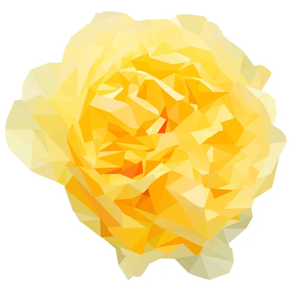 Жовта квітуча троянда у формі трикутників — стоковий вектор
