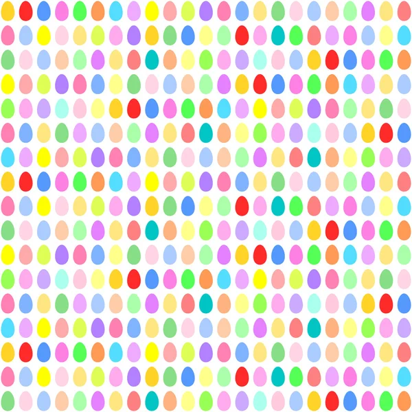 Coloridos huevos de Pascua en filas horizontales — Vector de stock