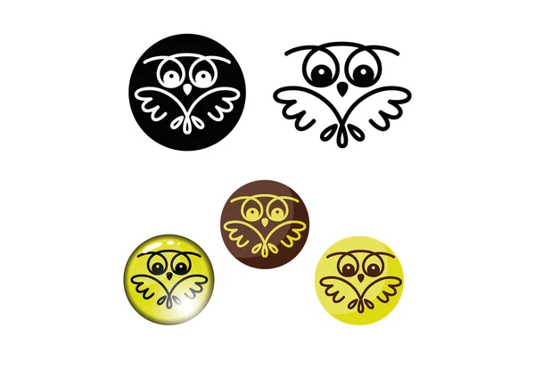 Логотипы с совой — стоковый вектор