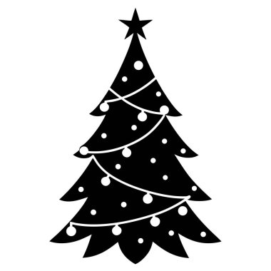 Vektör illüstrasyon Noel ağacı. Yılbaşı ağacı. Noel ağacı dalları, köknar, ladin, köknar.