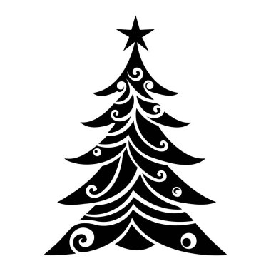 Vektör illüstrasyon Noel ağacı. Yılbaşı ağacı. Noel ağacı dalları, köknar, ladin, köknar.