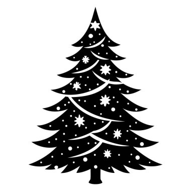 Vektör illüstrasyon Noel ağacı. Yılbaşı ağacı. Noel ağacı dalları, köknar, ladin, köknar.