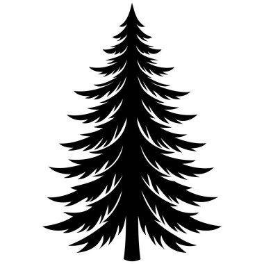 Vektör illüstrasyon Noel ağacı. Yılbaşı ağacı. Noel ağacı dalları, köknar, ladin, köknar.