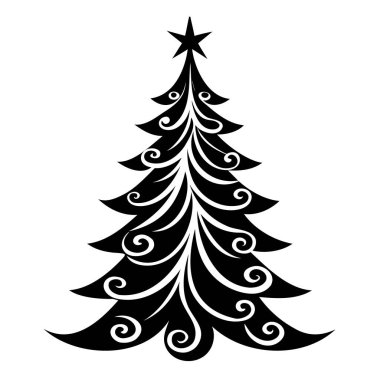 Vektör illüstrasyon Noel ağacı. Yılbaşı ağacı. Noel ağacı dalları, köknar, ladin, köknar.