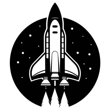 space rocket icon. simple illustration of space shuttle vector icon for web
